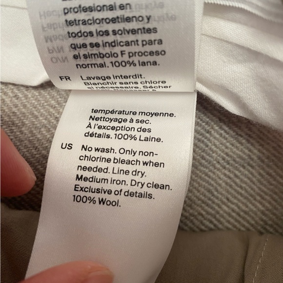 Cos NEW Wool Beige Pleated Straight Leg Trousers - Size 2 - Picture 6 of 6